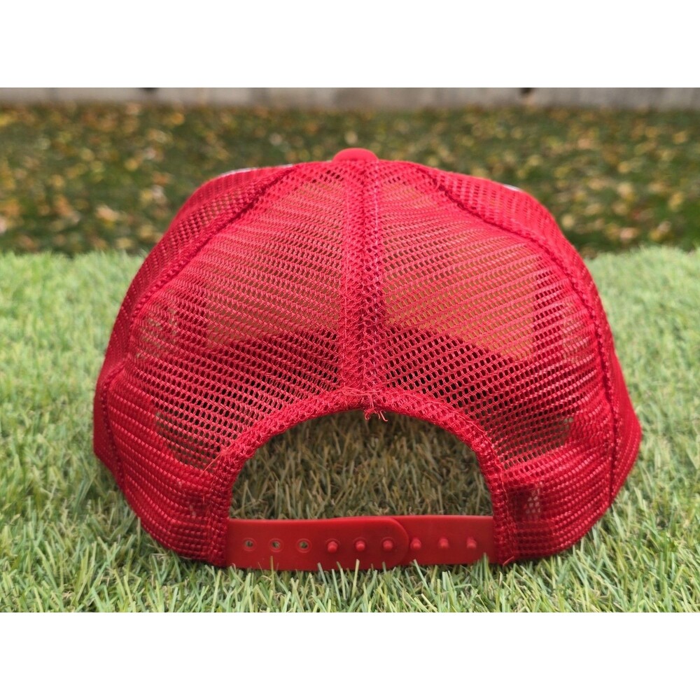 Vintage USA Snapback Trucker Hat Rope Foam New Old Stock Red White - Picture 6 of 13